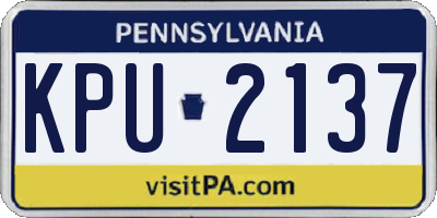 PA license plate KPU2137