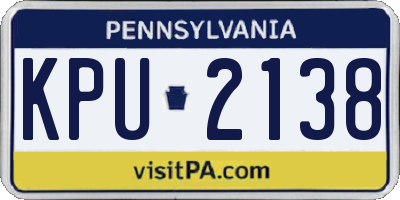 PA license plate KPU2138
