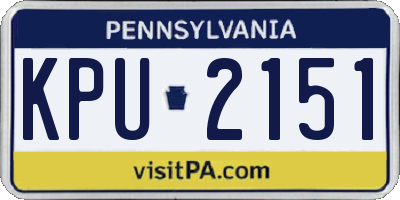 PA license plate KPU2151