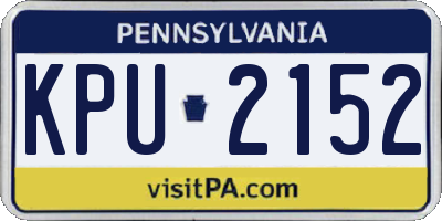 PA license plate KPU2152