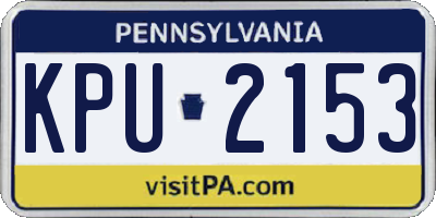 PA license plate KPU2153
