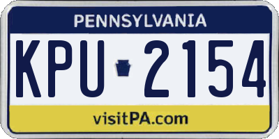 PA license plate KPU2154