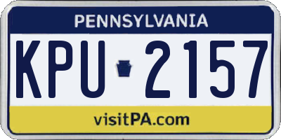 PA license plate KPU2157