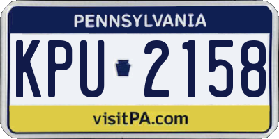 PA license plate KPU2158