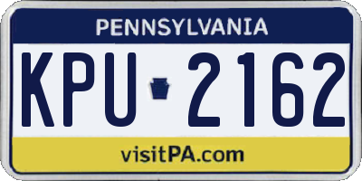PA license plate KPU2162