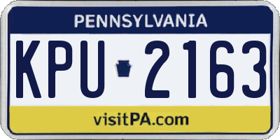 PA license plate KPU2163