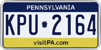 PA license plate KPU2164