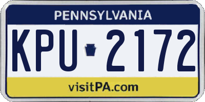PA license plate KPU2172