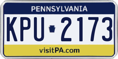 PA license plate KPU2173