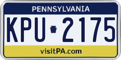 PA license plate KPU2175