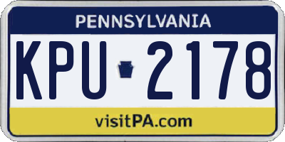 PA license plate KPU2178