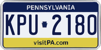 PA license plate KPU2180