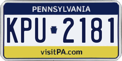PA license plate KPU2181