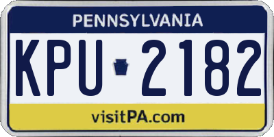 PA license plate KPU2182