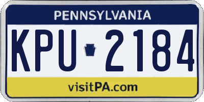 PA license plate KPU2184