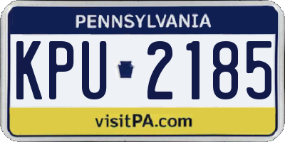PA license plate KPU2185