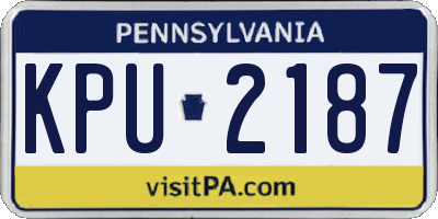 PA license plate KPU2187