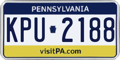 PA license plate KPU2188