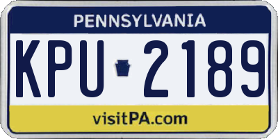 PA license plate KPU2189