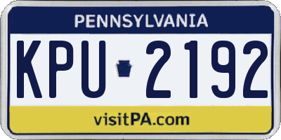 PA license plate KPU2192