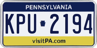 PA license plate KPU2194