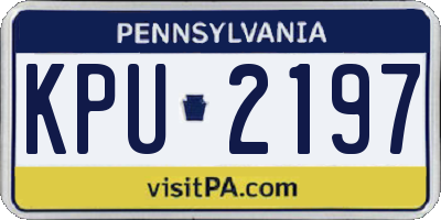 PA license plate KPU2197