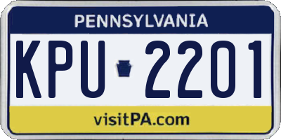 PA license plate KPU2201
