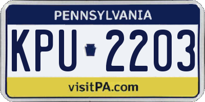 PA license plate KPU2203