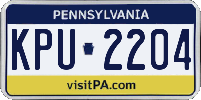 PA license plate KPU2204