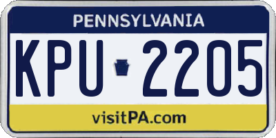 PA license plate KPU2205