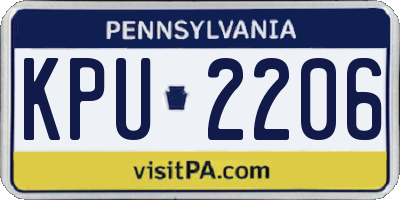 PA license plate KPU2206