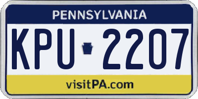 PA license plate KPU2207