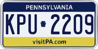 PA license plate KPU2209