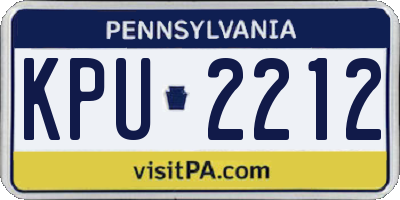 PA license plate KPU2212