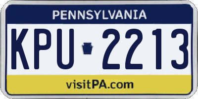 PA license plate KPU2213