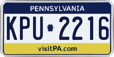 PA license plate KPU2216