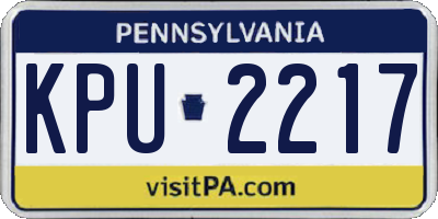 PA license plate KPU2217