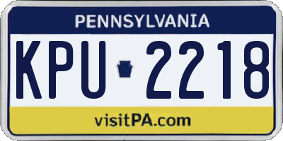 PA license plate KPU2218