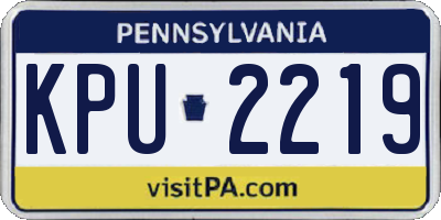 PA license plate KPU2219