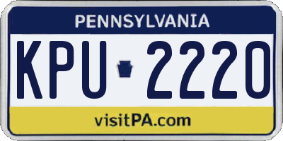 PA license plate KPU2220