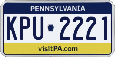 PA license plate KPU2221
