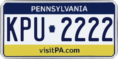 PA license plate KPU2222