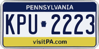PA license plate KPU2223