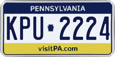 PA license plate KPU2224