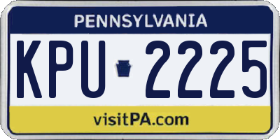 PA license plate KPU2225