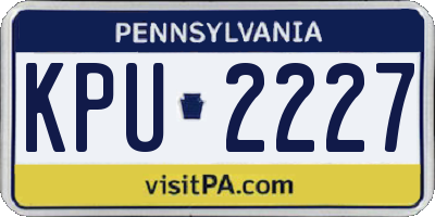 PA license plate KPU2227