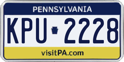 PA license plate KPU2228