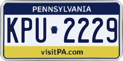 PA license plate KPU2229