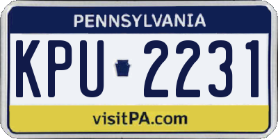 PA license plate KPU2231