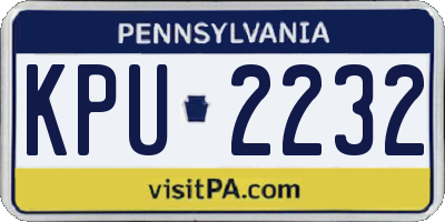 PA license plate KPU2232